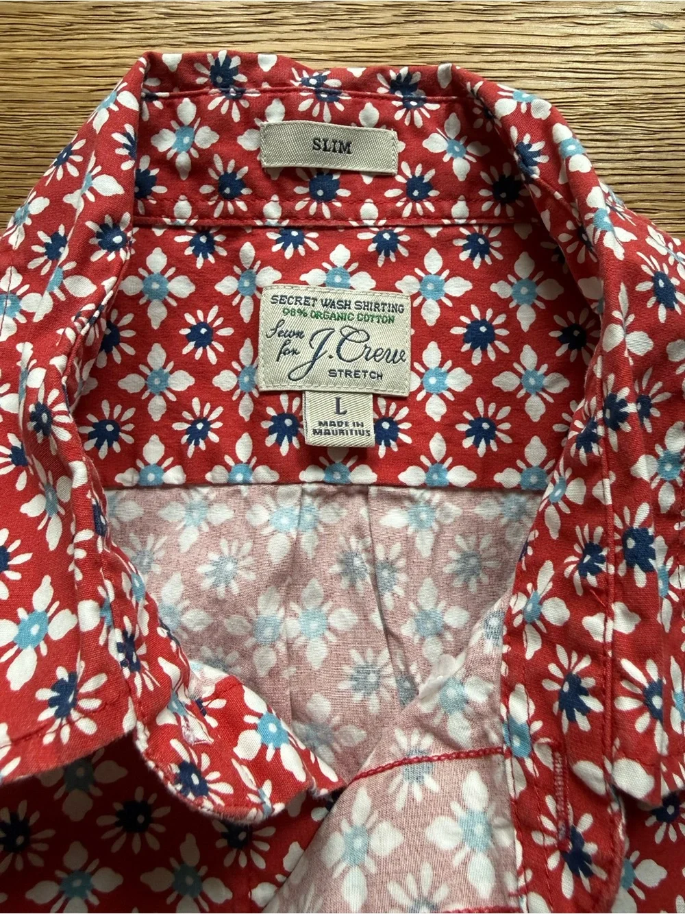 J. Crew Men’s Red Collared Short-Sleeve Button-Down Shirt Duo size Large